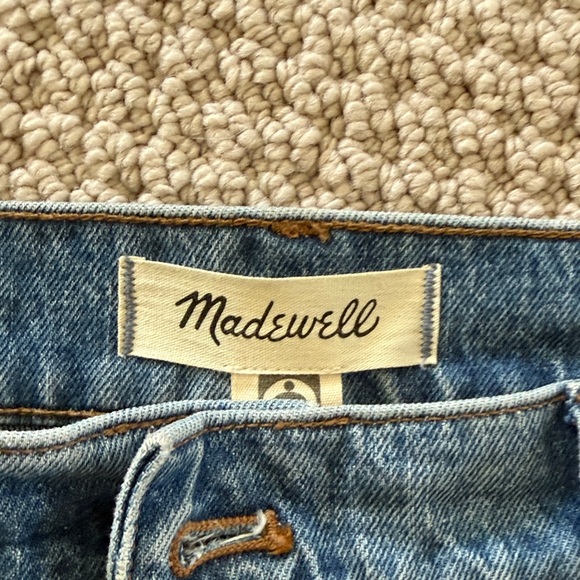 Madewell Wide Leg Flare Jeans in Medium Blue Denim - Picture 2 of 6